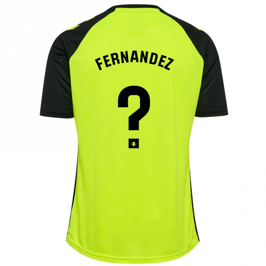 Kids Football Nicolás Fernández #0 Fluorescent Yellow Black Away Jersey 2024/25 T-Shirt