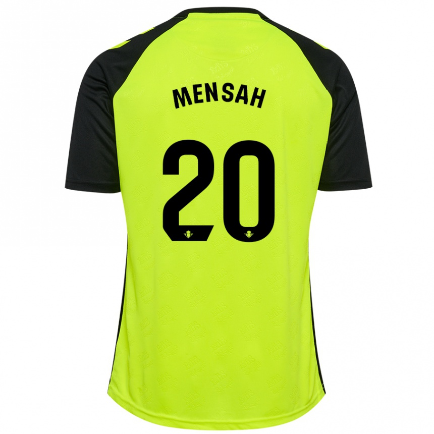 Kids Football Mawuli Mensah #20 Fluorescent Yellow Black Away Jersey 2024/25 T-Shirt