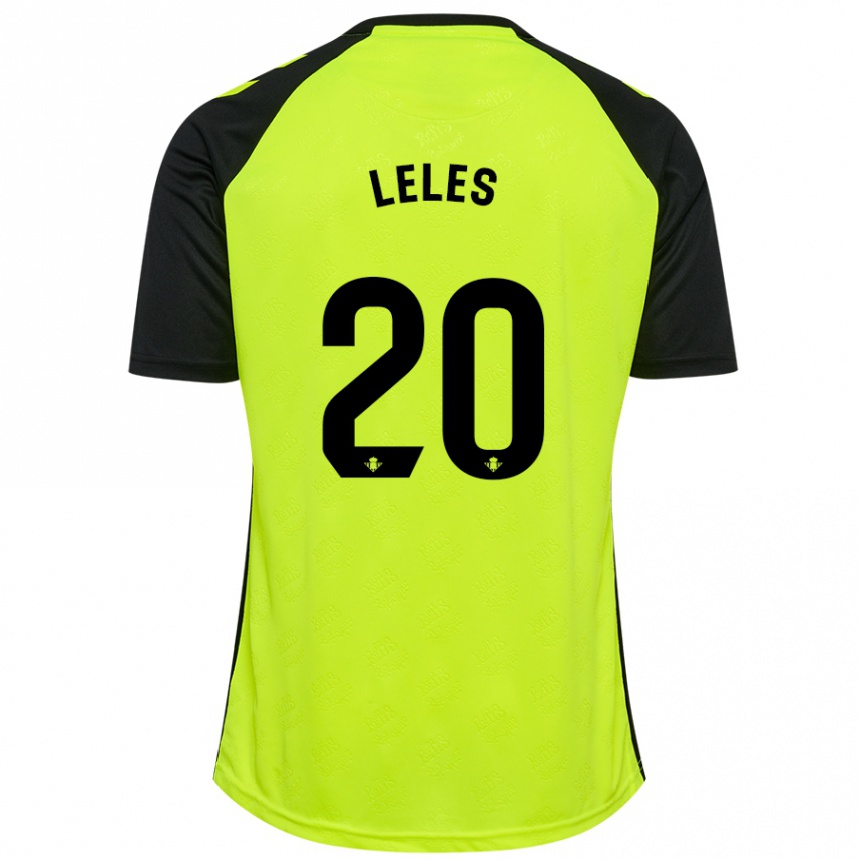 Kids Football María De Los Ángeles Carrión Egido #20 Fluorescent Yellow Black Away Jersey 2024/25 T-Shirt