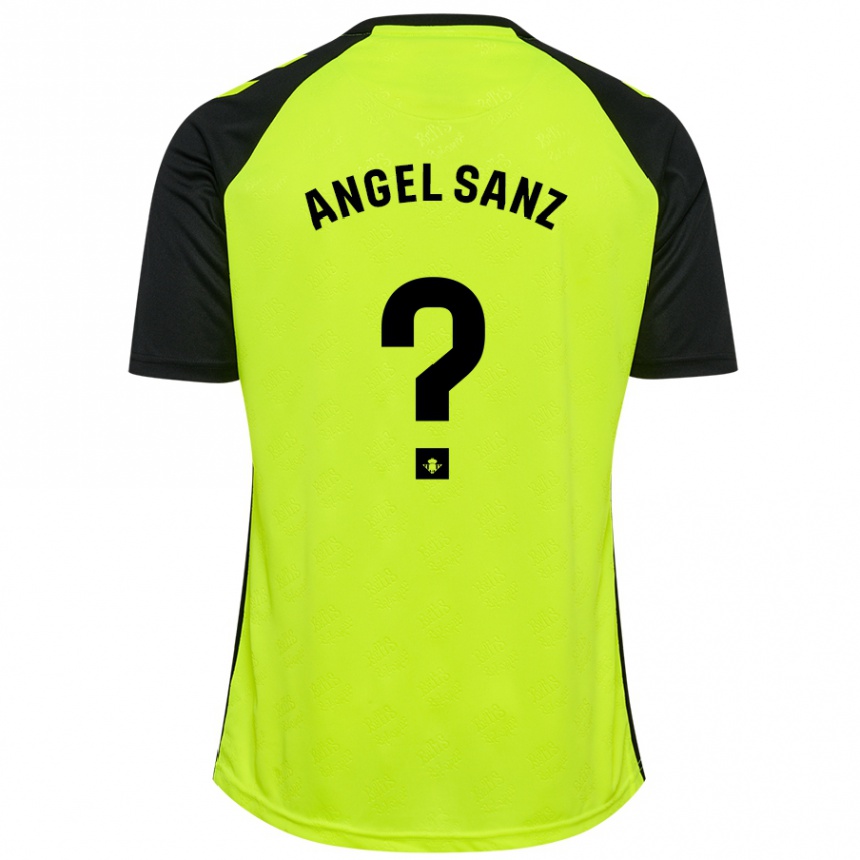 Kids Football Miguel Ángel Sanz #0 Fluorescent Yellow Black Away Jersey 2024/25 T-Shirt