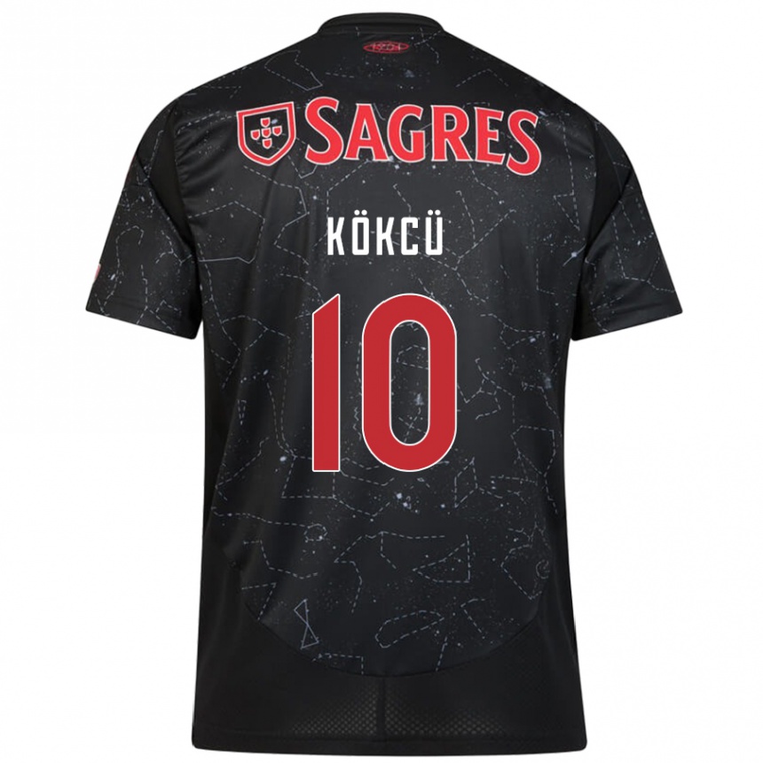 Kids Football Orkun Kökcü #10 Black Red Away Jersey 2024/25 T-Shirt