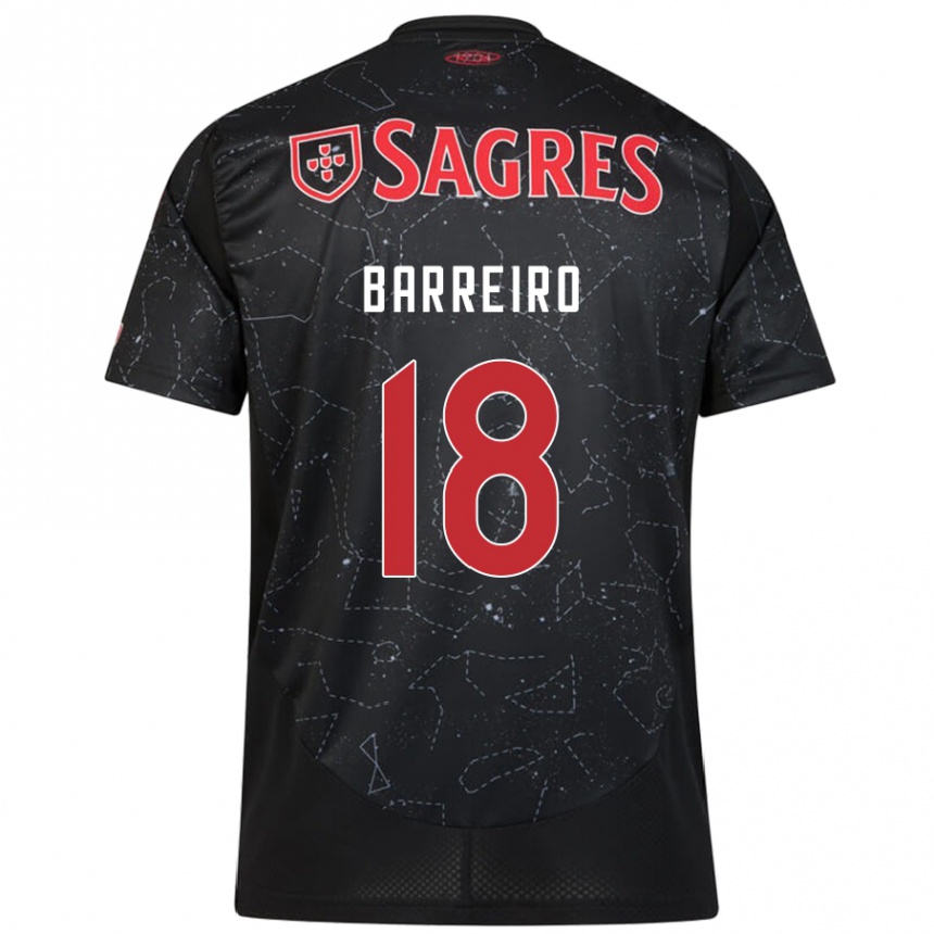 Kids Football Leandro Barreiro #18 Black Red Away Jersey 2024/25 T-Shirt