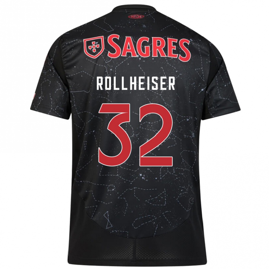 Kids Football Benjamín Rollheiser #32 Black Red Away Jersey 2024/25 T-Shirt