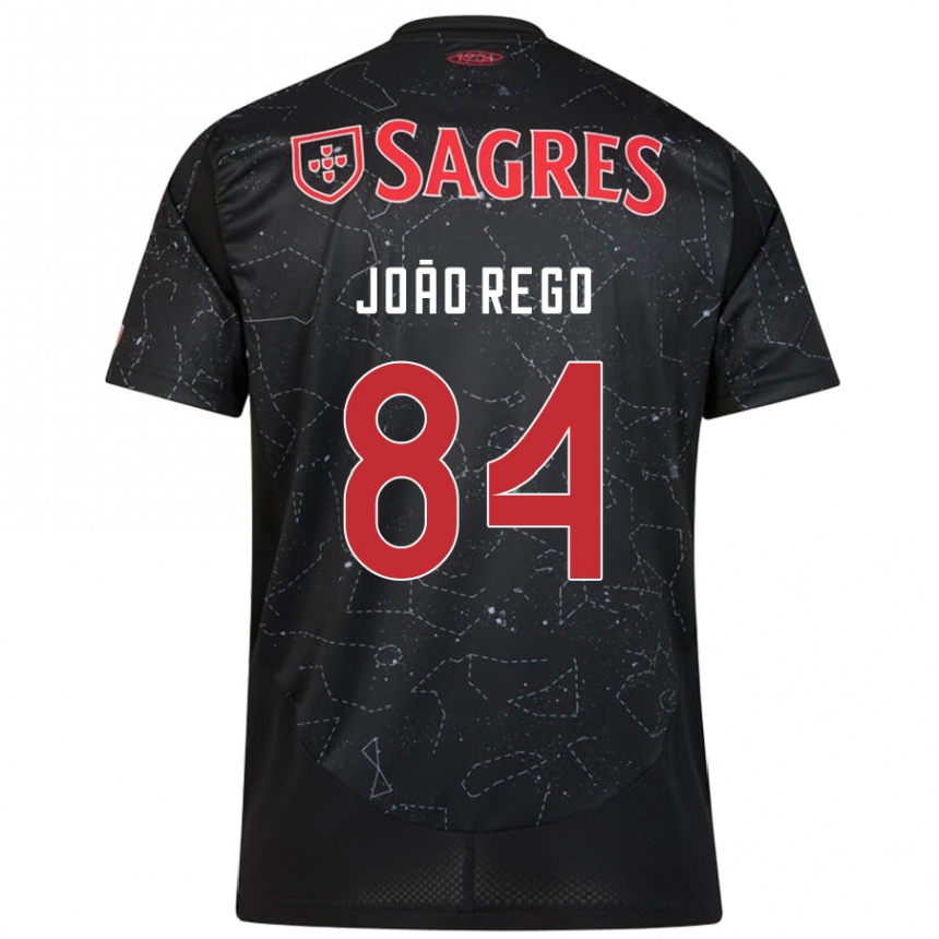 Kids Football João Rêgo #84 Black Red Away Jersey 2024/25 T-Shirt