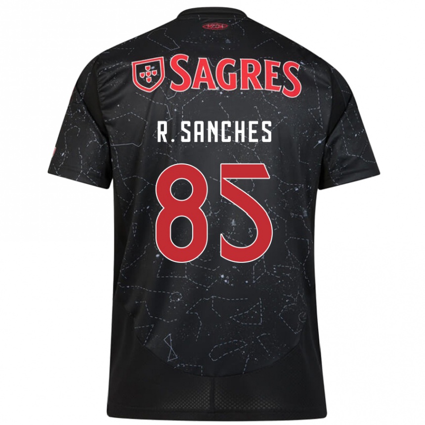 Kids Football Renato Sanches #85 Black Red Away Jersey 2024/25 T-Shirt