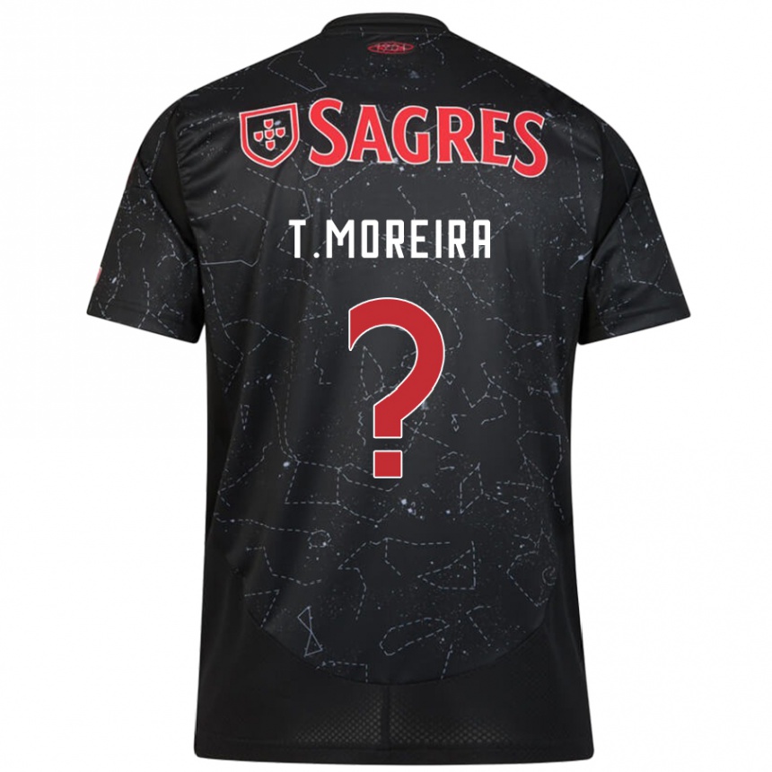 Kids Football Tomás Moreira #0 Black Red Away Jersey 2024/25 T-Shirt