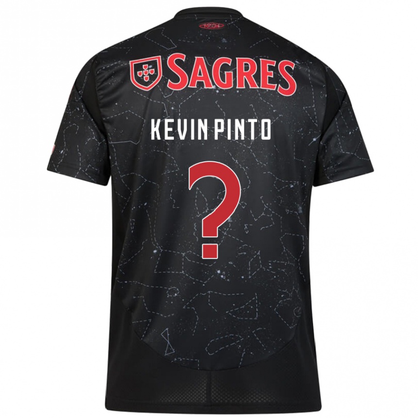 Kids Football Kevin Pinto #0 Black Red Away Jersey 2024/25 T-Shirt