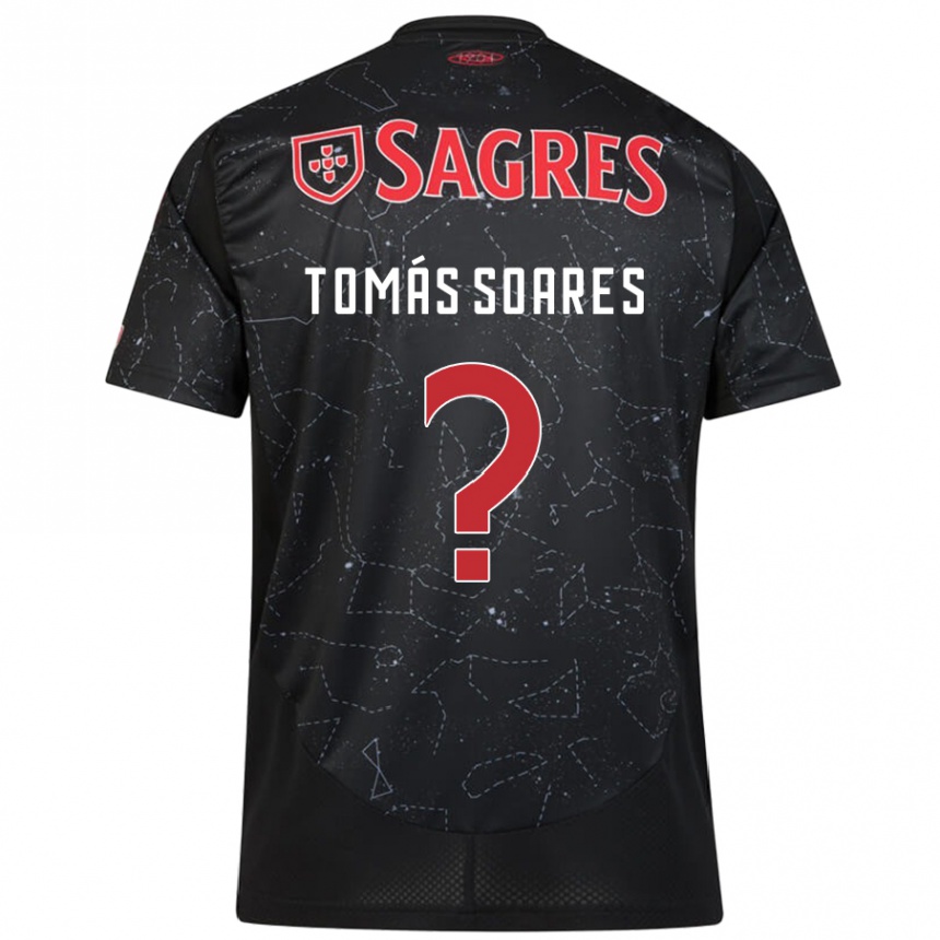 Kids Football Tomás Soares #0 Black Red Away Jersey 2024/25 T-Shirt