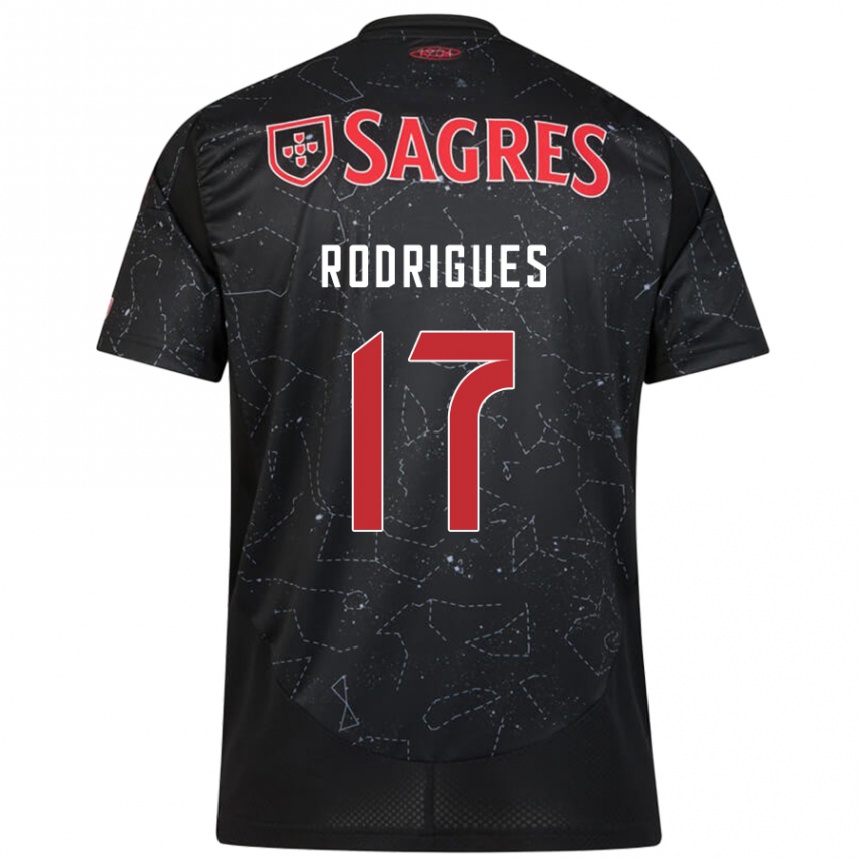 Kids Football Tiago Rodrigues #17 Black Red Away Jersey 2024/25 T-Shirt