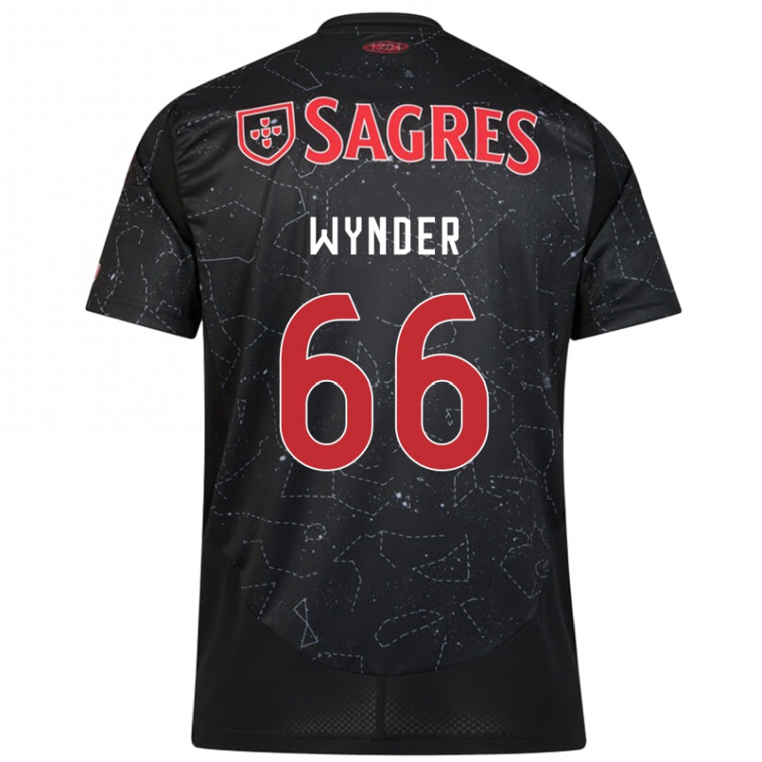 Kids Football Joshua Wynder #66 Black Red Away Jersey 2024/25 T-Shirt