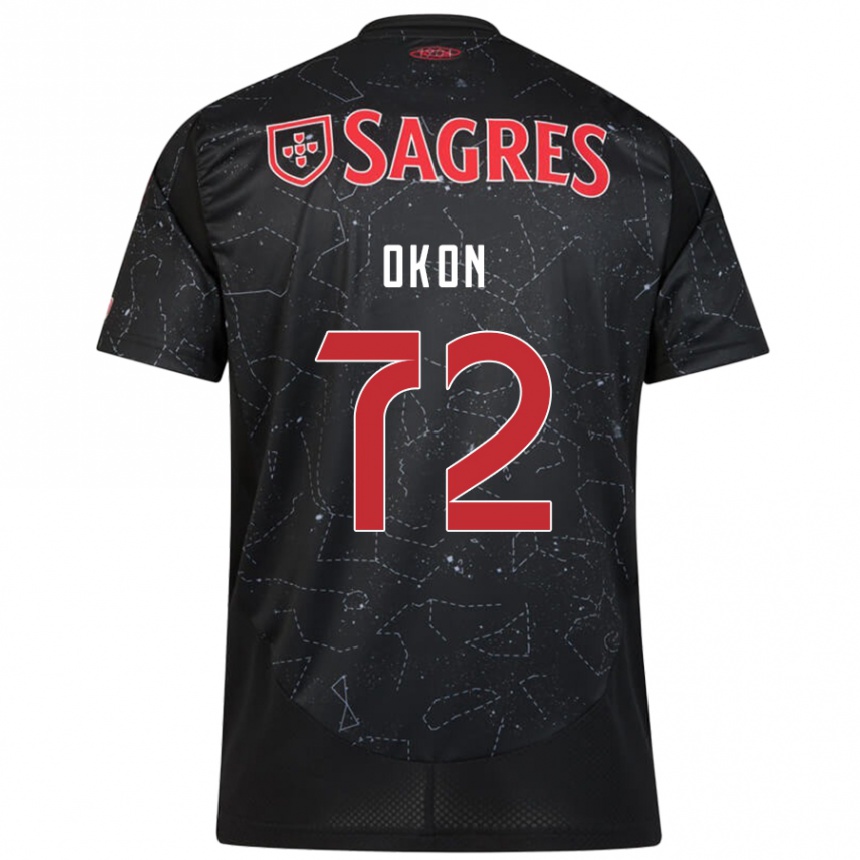 Kids Football Paul Okon #72 Black Red Away Jersey 2024/25 T-Shirt