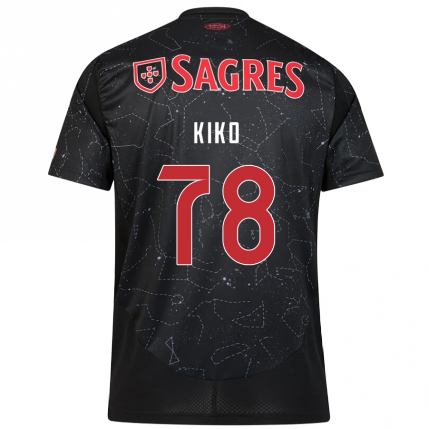 Kids Football Kiko #78 Black Red Away Jersey 2024/25 T-Shirt