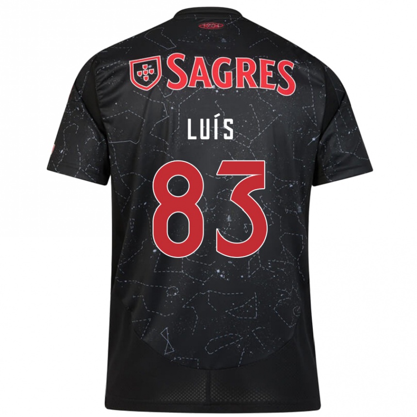 Kids Football Rafael Luís #83 Black Red Away Jersey 2024/25 T-Shirt