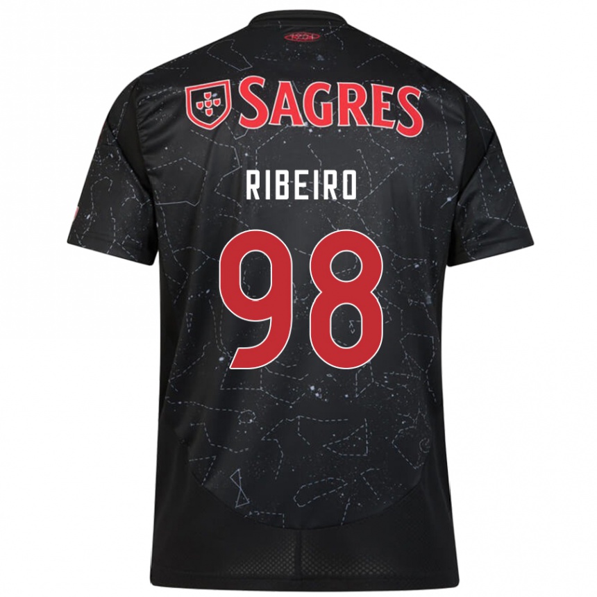 Kids Football Ricardo Ribeiro #98 Black Red Away Jersey 2024/25 T-Shirt