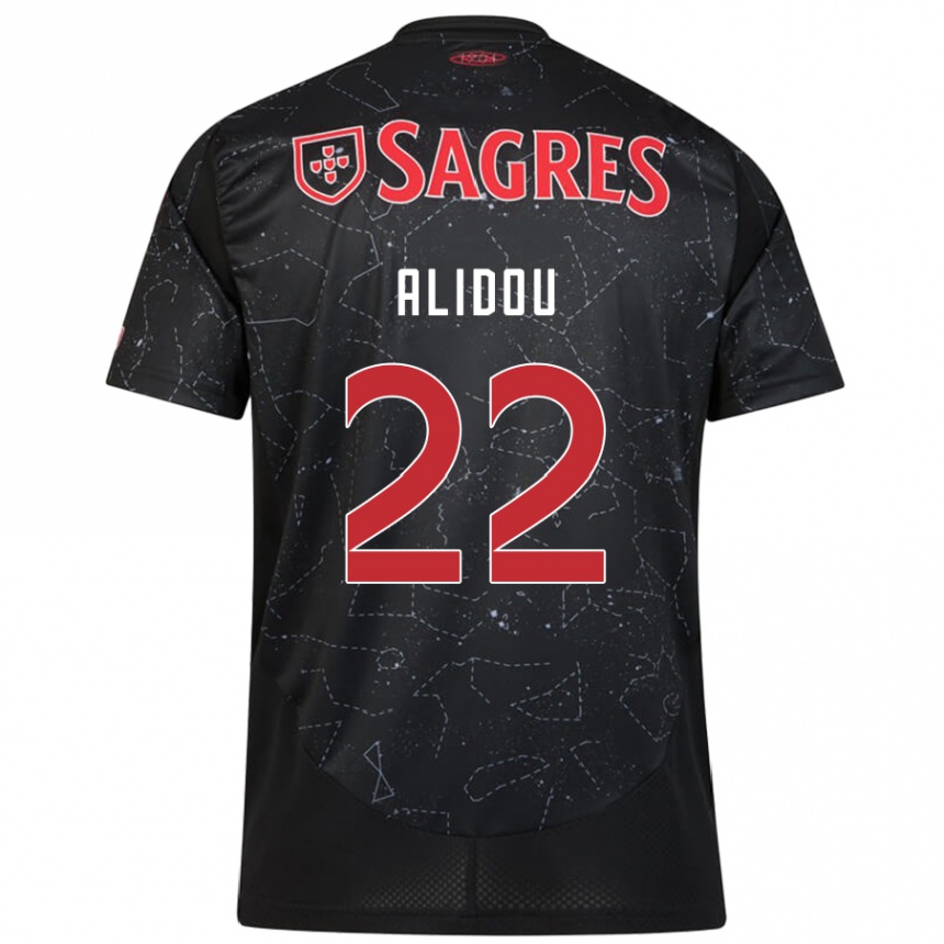 Kids Football Marie-Yasmine Alidou #22 Black Red Away Jersey 2024/25 T-Shirt