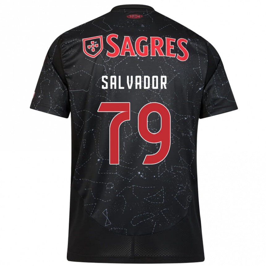 Kids Football Marta Salvador #79 Black Red Away Jersey 2024/25 T-Shirt