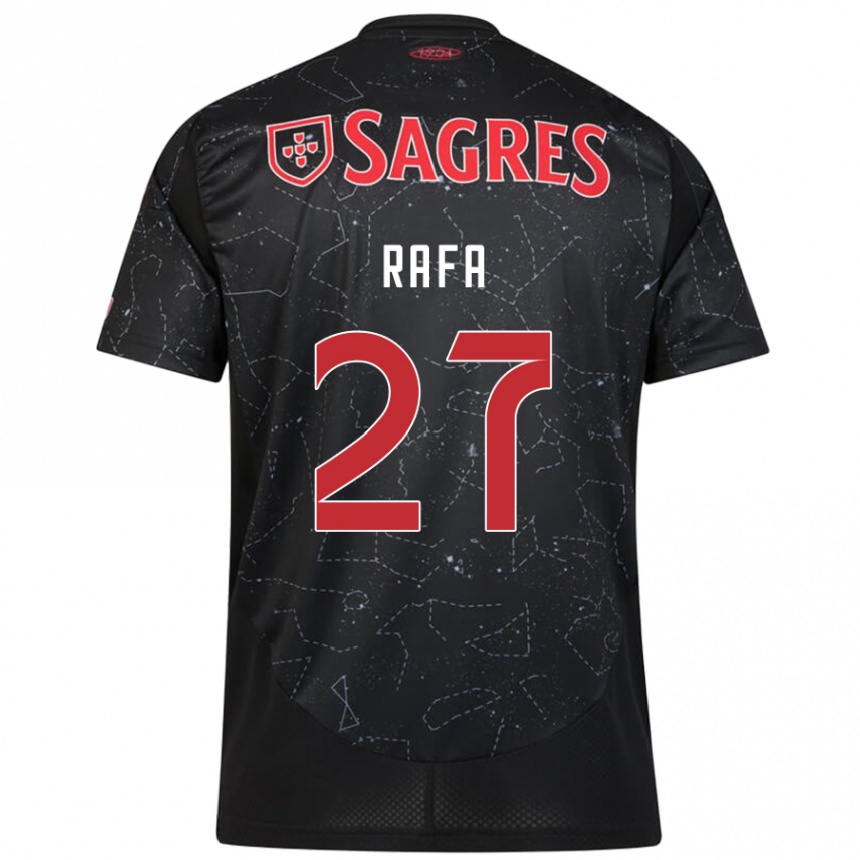 Kids Football Rafa #27 Black Red Away Jersey 2024/25 T-Shirt