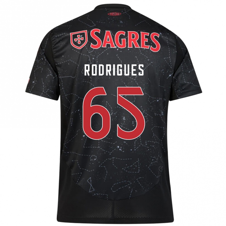 Kids Football Rafael Rodrigues #65 Black Red Away Jersey 2024/25 T-Shirt