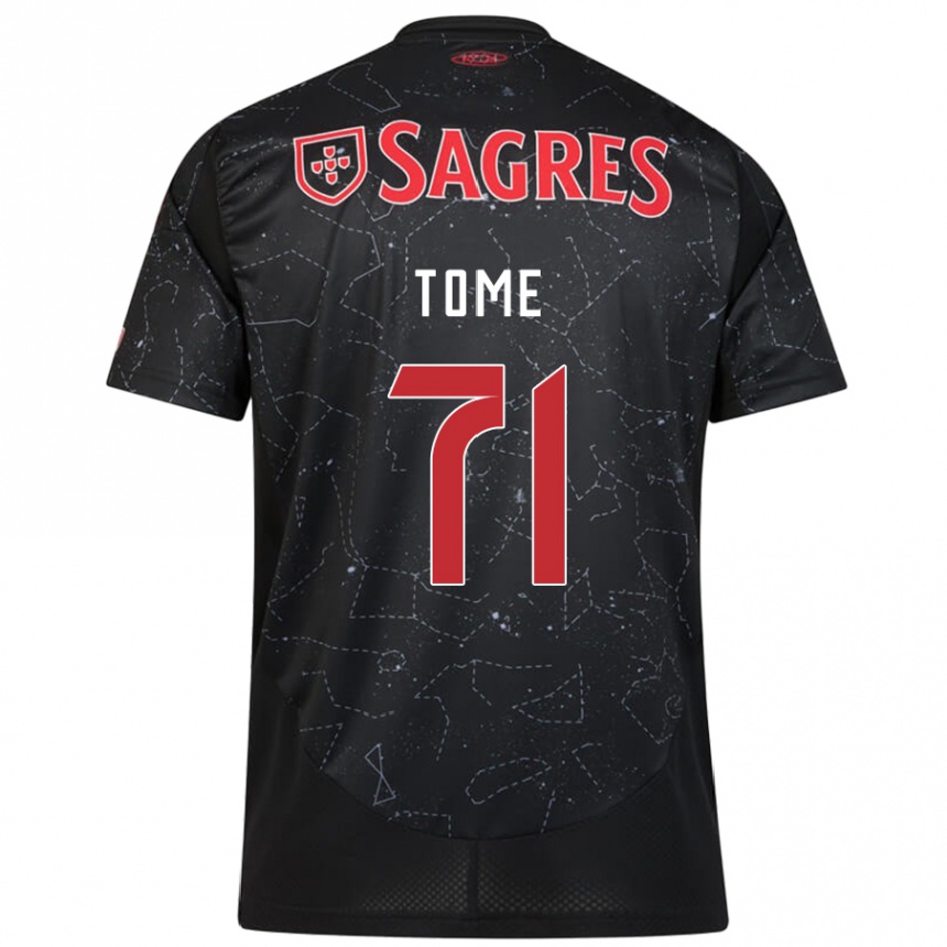 Kids Football João Tomé #71 Black Red Away Jersey 2024/25 T-Shirt