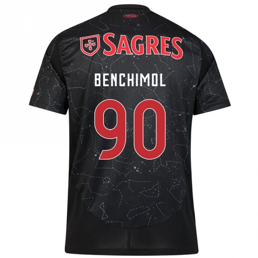 Kids Football Benchimol #90 Black Red Away Jersey 2024/25 T-Shirt