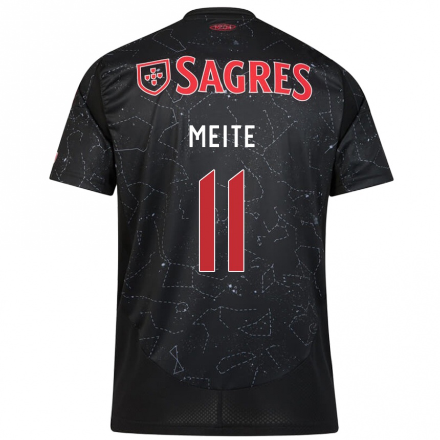 Kids Football Soualiho Meite #11 Black Red Away Jersey 2024/25 T-Shirt