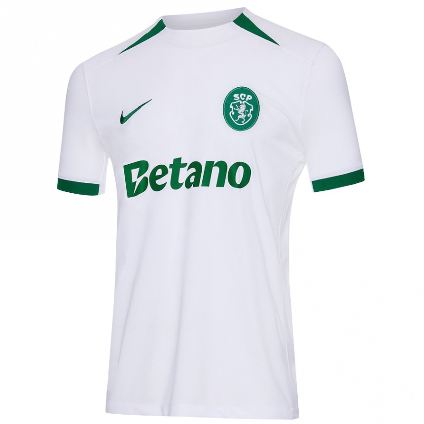 Kids Football Shen Menglu #28 White Green Away Jersey 2024/25 T-Shirt