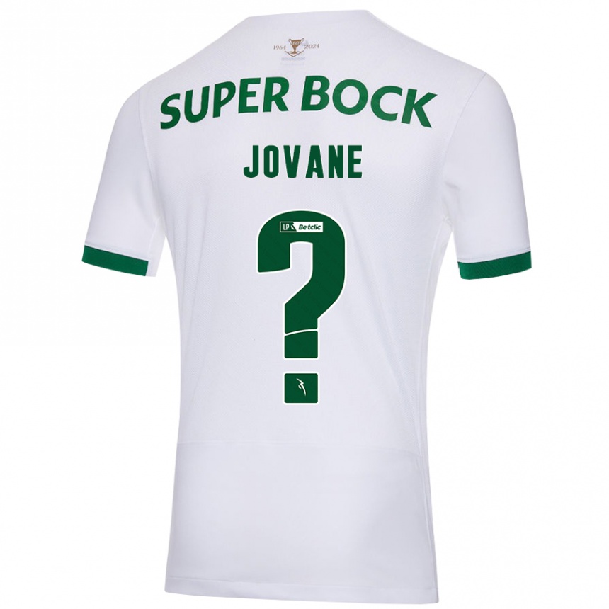 Kids Football Jovane #0 White Green Away Jersey 2024/25 T-Shirt