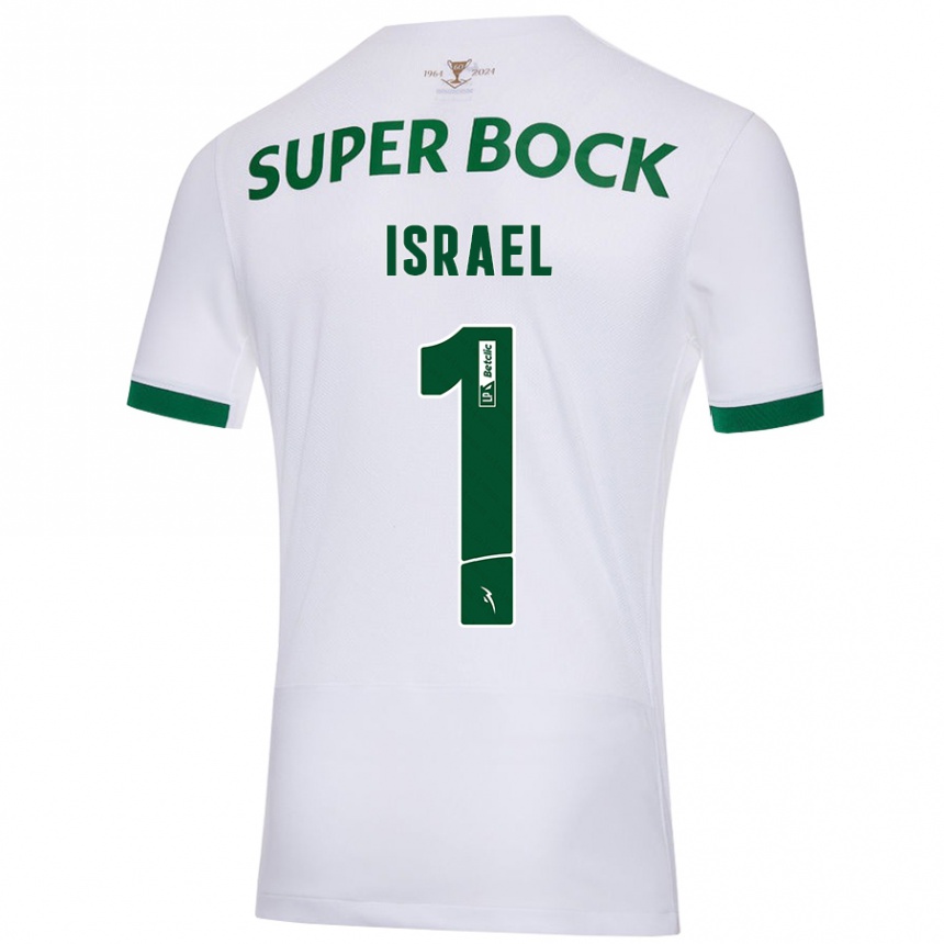 Kids Football Franco Israel #1 White Green Away Jersey 2024/25 T-Shirt