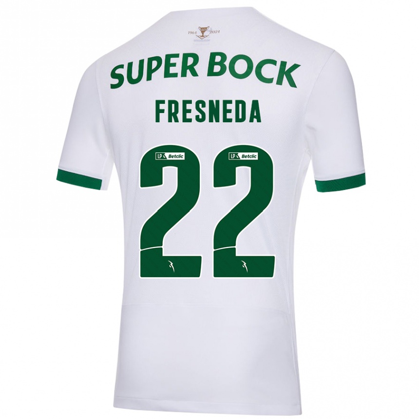 Kids Football Iván Fresneda #22 White Green Away Jersey 2024/25 T-Shirt