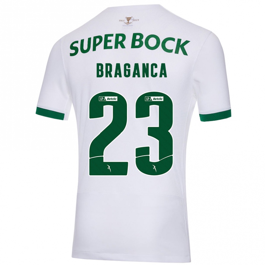 Kids Football Daniel Bragança #23 White Green Away Jersey 2024/25 T-Shirt