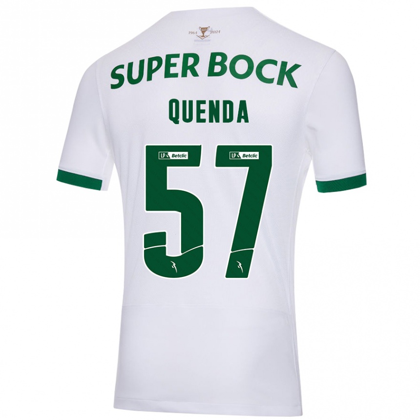 Kids Football Geovany Quenda #57 White Green Away Jersey 2024/25 T-Shirt