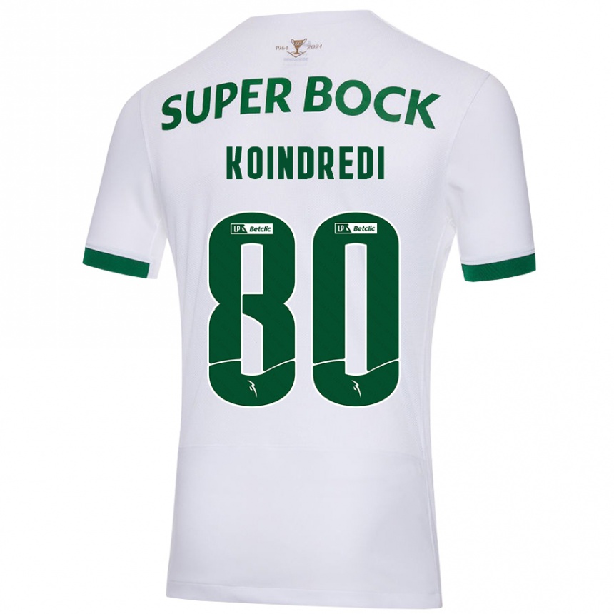 Kids Football Koba Koindredi #80 White Green Away Jersey 2024/25 T-Shirt