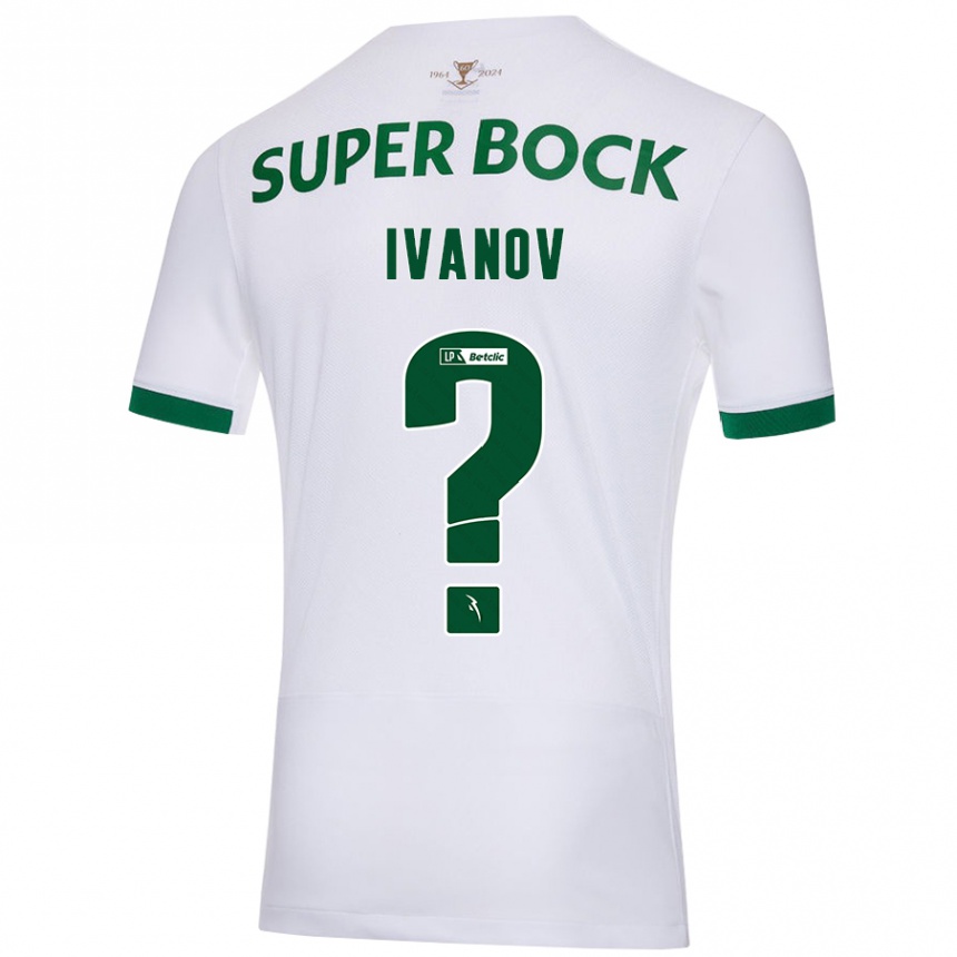 Kids Football David Ivanov #0 White Green Away Jersey 2024/25 T-Shirt