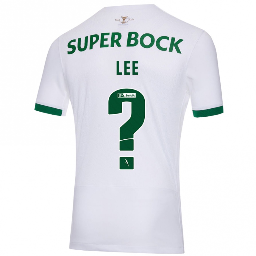 Kids Football Afonso Lee #0 White Green Away Jersey 2024/25 T-Shirt