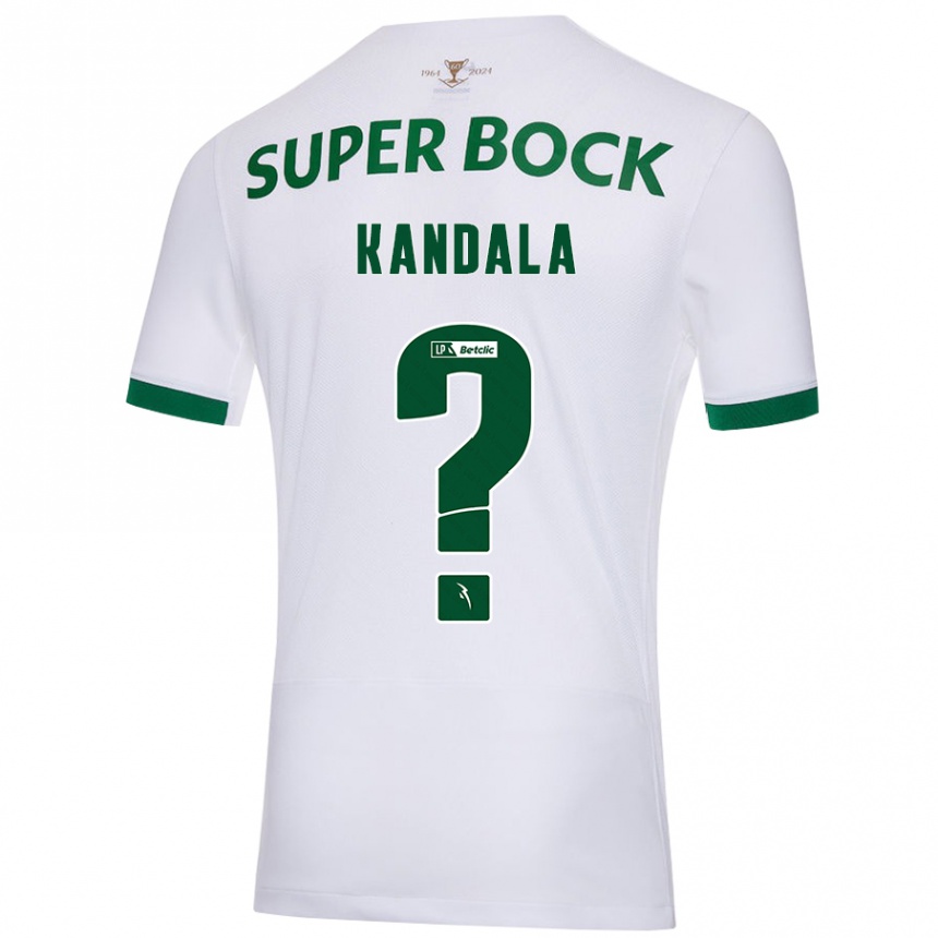 Kids Football Adair Kandala #0 White Green Away Jersey 2024/25 T-Shirt