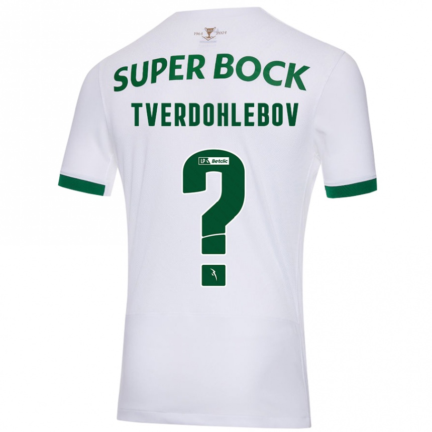 Kids Football Alex Tverdohlebov #0 White Green Away Jersey 2024/25 T-Shirt