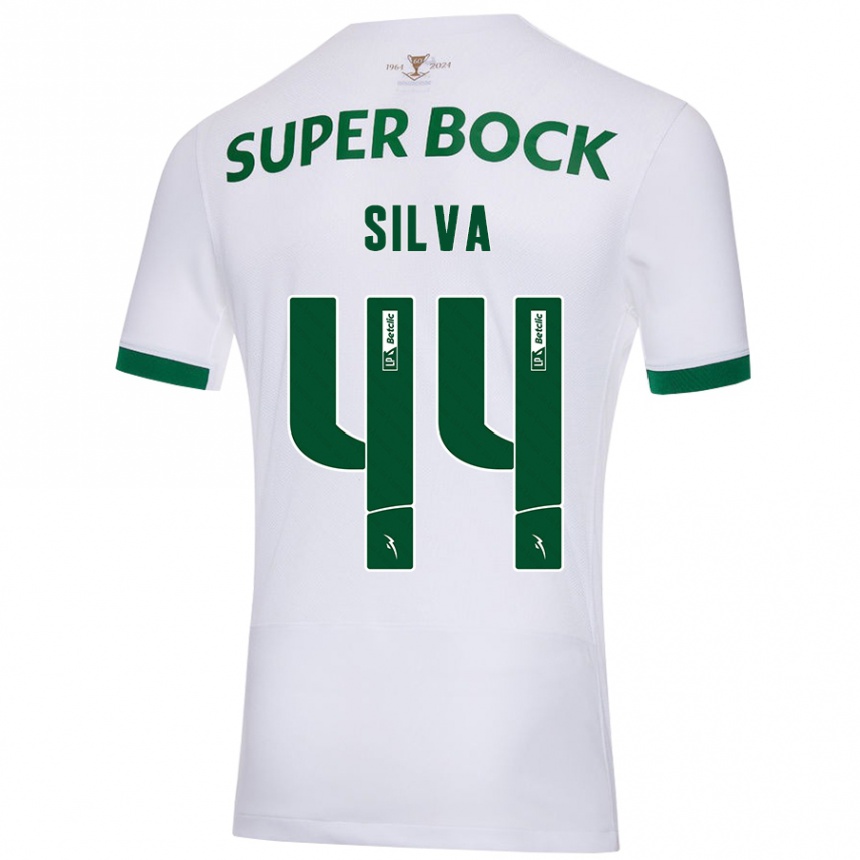 Kids Football Pedro Silva #44 White Green Away Jersey 2024/25 T-Shirt