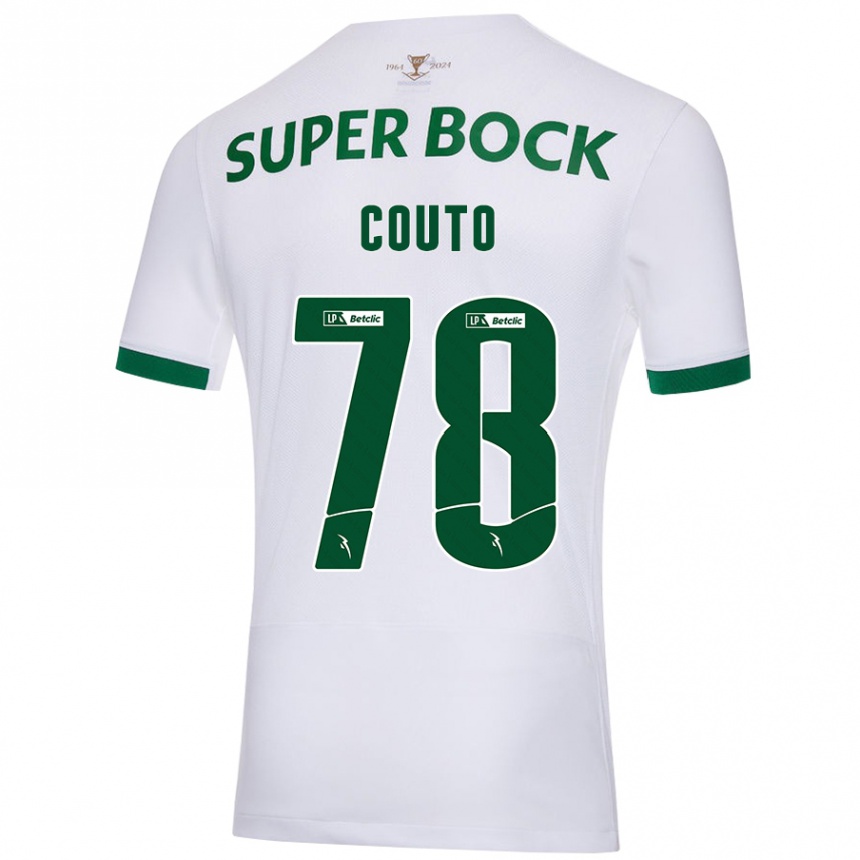 Kids Football Mauro Couto #78 White Green Away Jersey 2024/25 T-Shirt