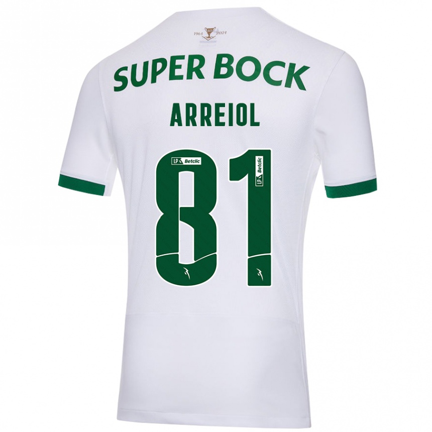 Kids Football Henrique Arreiol #81 White Green Away Jersey 2024/25 T-Shirt