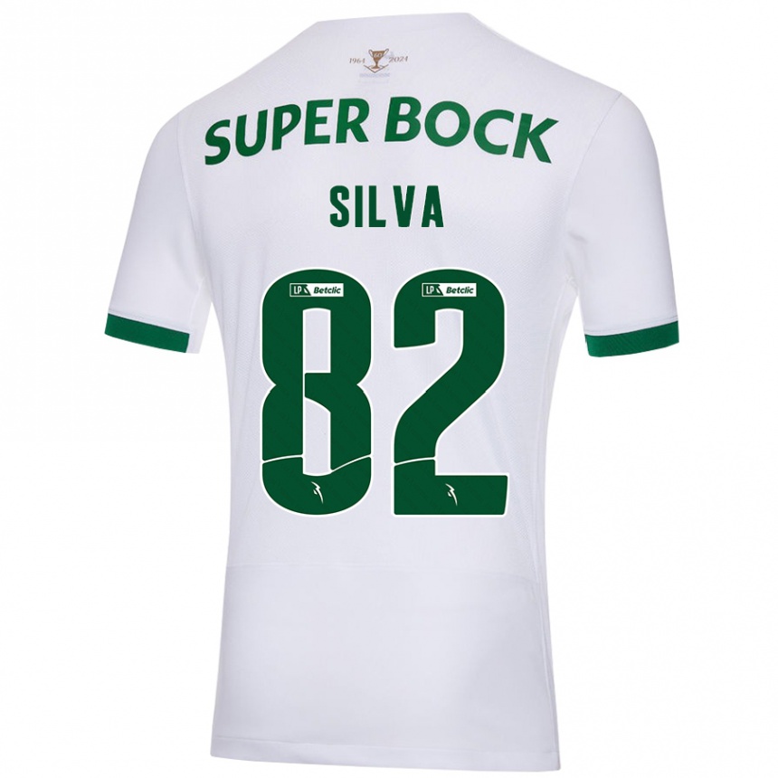 Kids Football Gabriel Silva #82 White Green Away Jersey 2024/25 T-Shirt