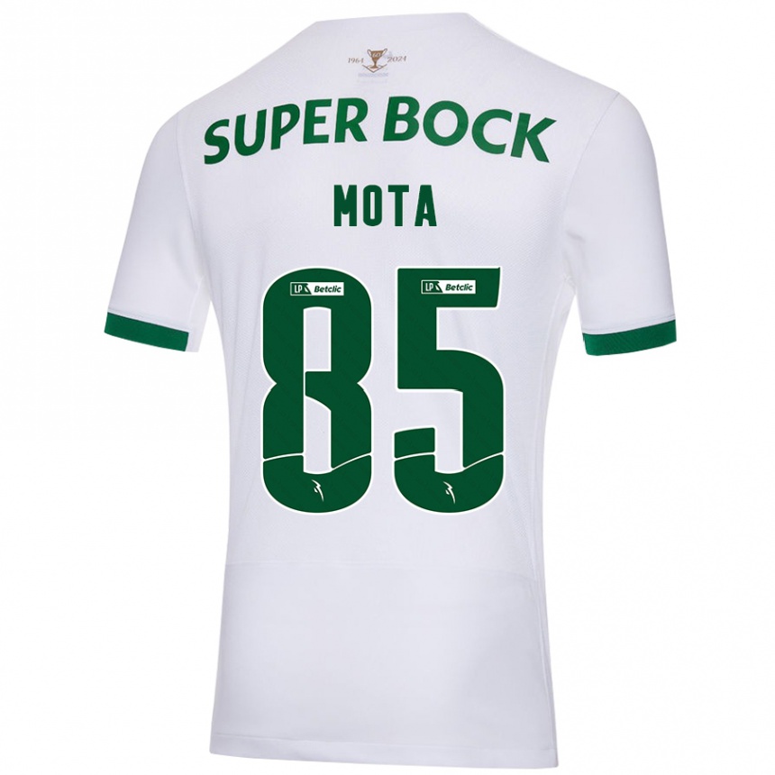 Kids Football Rafael Mota #85 White Green Away Jersey 2024/25 T-Shirt