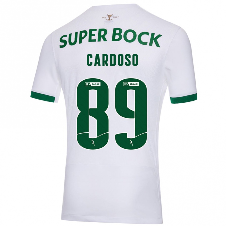 Kids Football Nilton Cardoso #89 White Green Away Jersey 2024/25 T-Shirt