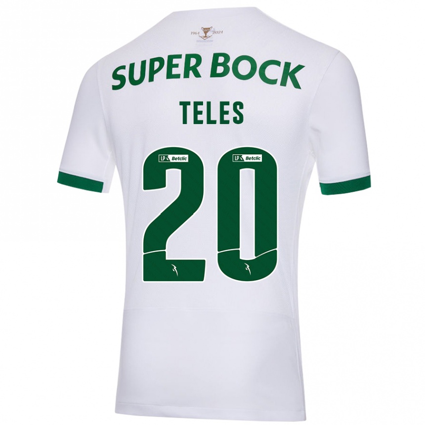 Kids Football Ana Isabel Teles #20 White Green Away Jersey 2024/25 T-Shirt