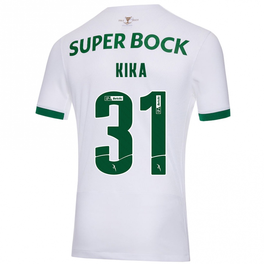 Kids Football Kika #31 White Green Away Jersey 2024/25 T-Shirt