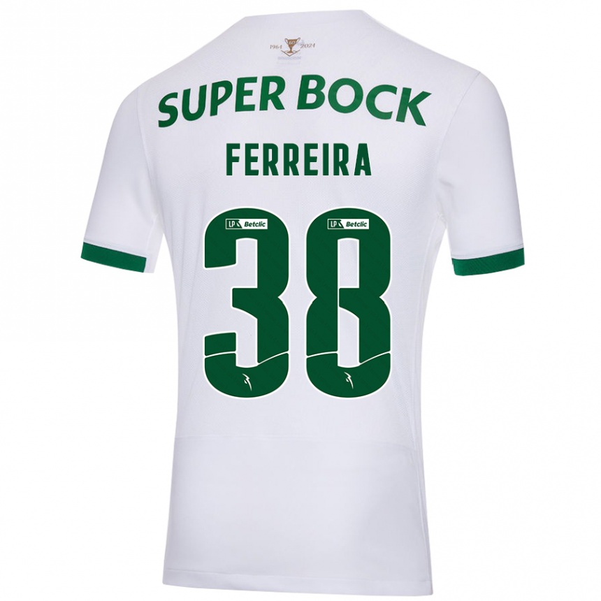 Kids Football Marta Ferreira #38 White Green Away Jersey 2024/25 T-Shirt