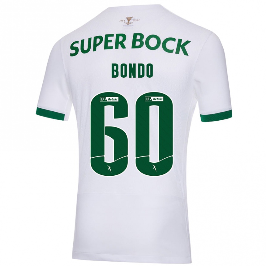 Kids Football Pedro Bondo #60 White Green Away Jersey 2024/25 T-Shirt