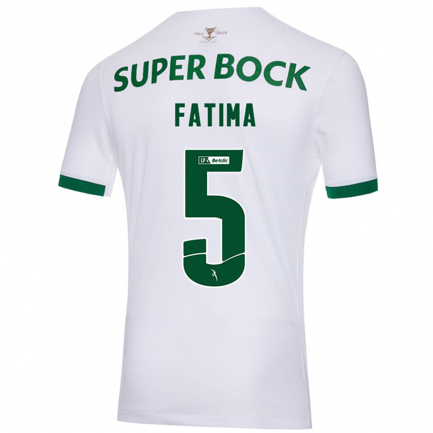 Kids Football Francisca Fatima Aquino Dutra #5 White Green Away Jersey 2024/25 T-Shirt