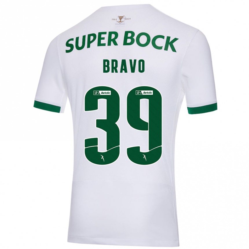 Kids Football Bravo #39 White Green Away Jersey 2024/25 T-Shirt