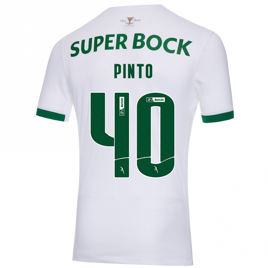 Kids Football Rita Pinto De Almeida #40 White Green Away Jersey 2024/25 T-Shirt