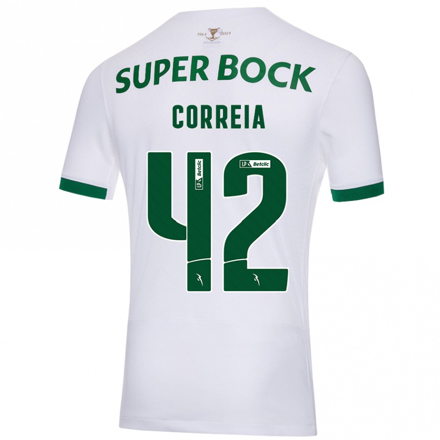 Kids Football Leonete Maísa Nozerand Correia #42 White Green Away Jersey 2024/25 T-Shirt